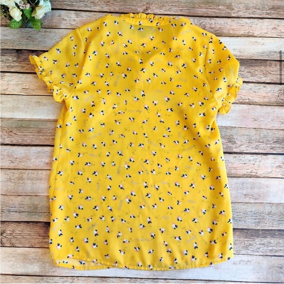 Modcloth Form Of Flattery Yellow Ruffle Top/Blouse - Picture 8 of 8